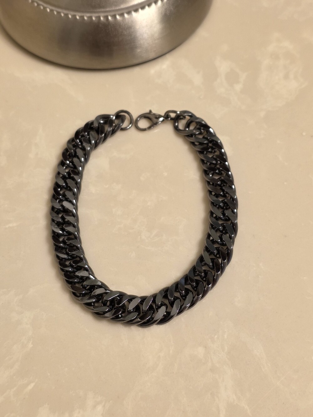 Men's Gunmetal Gray Chain Link Bracelet